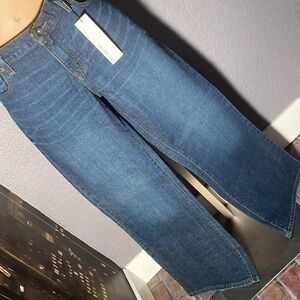 CALVIN KLEIN - NWT - jeans: dk blue flare fit, zip / button & belt hoops - 32/14
